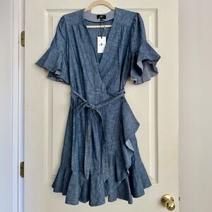 7 For All Mankind chambray wrap dress MEDIUM